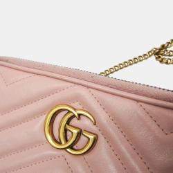 Gucci Light Pink GG Marmont Leather Shoulder Bag