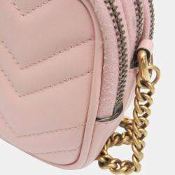 Gucci Light Pink GG Marmont Leather Shoulder Bag