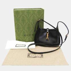 Pre Owned Gucci Black Leather Jackie 1961 Shoulder Bag