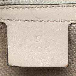 Pre Owned Gucci Beige/Cream Leather and Straw Peggy Hobo