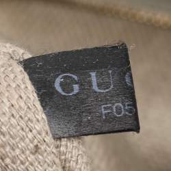 Pre Owned Gucci Beige/Cream Leather and Straw Peggy Hobo