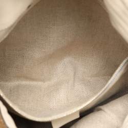 Pre Owned Gucci Beige/Cream Leather and Straw Peggy Hobo