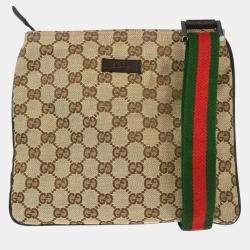 Gucci Brown Canvas GG Shoulder Bag