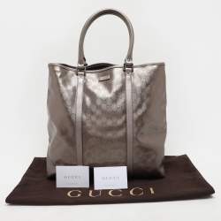 Pre Owned Gucci Nude Pink Imprime Canvas Shopper Tote