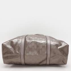 Pre Owned Gucci Nude Pink Imprime Canvas Shopper Tote