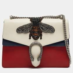 Gucci Tricolor Leather Medium Bee Embellished Dionysus Shoulder Bag