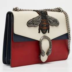 Gucci Tricolor Leather Medium Bee Embellished Dionysus Shoulder Bag