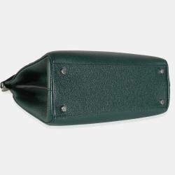Gucci Dark Green Grainy Calfskin Small Zumi Top Handle Bag