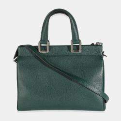 Gucci Dark Green Grainy Calfskin Small Zumi Top Handle Bag
