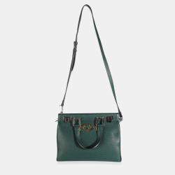 Gucci Dark Green Grainy Calfskin Small Zumi Top Handle Bag