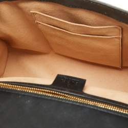 Pre Owned Gucci Black Guccissima Leather Medium Padlock Shoulder Bag