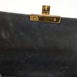 Pre Owned Gucci Black Guccissima Leather Medium Padlock Shoulder Bag