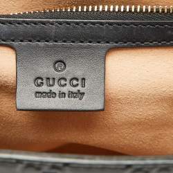 Pre Owned Gucci Black Guccissima Leather Medium Padlock Shoulder Bag