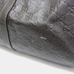 Gucci Dark Brown Leather Guccissima Handbag