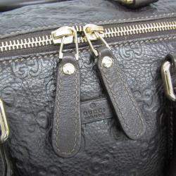 Gucci Dark Brown Leather Guccissima Handbag