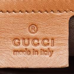 Pre Owned Gucci Brown Python and Leather Craft Tote