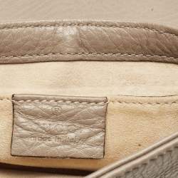 Pre Owned Gucci Beige Leather Small 1973 Chain Crossbody Bag