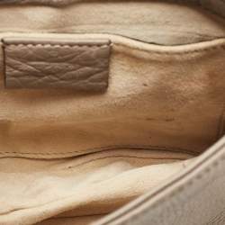 Pre Owned Gucci Beige Leather Small 1973 Chain Crossbody Bag