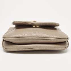 Pre Owned Gucci Beige Leather Small 1973 Chain Crossbody Bag