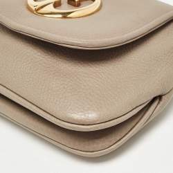 Pre Owned Gucci Beige Leather Small 1973 Chain Crossbody Bag