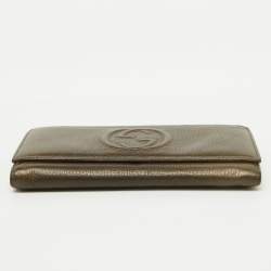Gucci Brown Leather Soho Flap Continental Wallet