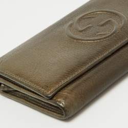Gucci Brown Leather Soho Flap Continental Wallet