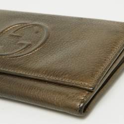 Gucci Brown Leather Soho Flap Continental Wallet