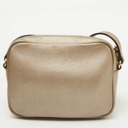 Gucci Metallic Beige Leather Small Soho Shoulder Bag