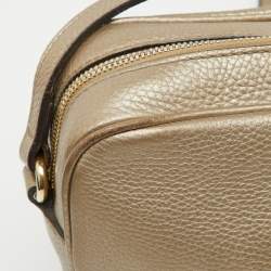 Gucci Metallic Beige Leather Small Soho Shoulder Bag