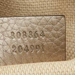 Gucci Metallic Beige Leather Small Soho Shoulder Bag