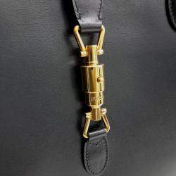 Pre Owned Gucci Black Leather Jackie 1961 Large Tote Bag
