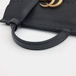 Pre Owned Gucci Black Leather GG Mamont Tote And Shoulder Bag
