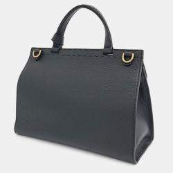 Pre Owned Gucci Black Leather GG Mamont Tote And Shoulder Bag