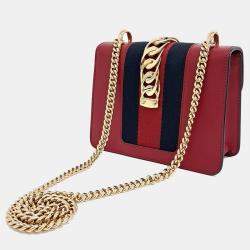 Gucci Red Leather Mini Sylvie Bag