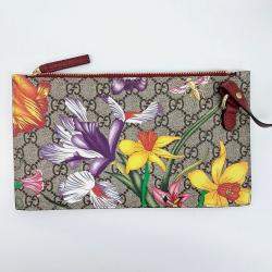 Pre Owned Gucci Beige Red PVC Ophidia GG Supreme Tote Bag