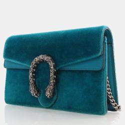 Gucci Super Mini Teal Velvet Dionysus