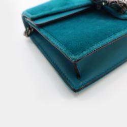 Gucci Super Mini Teal Velvet Dionysus