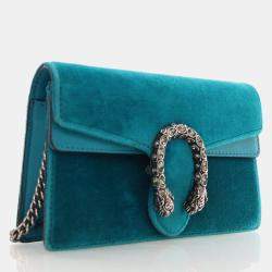Gucci Super Mini Teal Velvet Dionysus