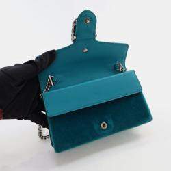 Gucci Super Mini Teal Velvet Dionysus