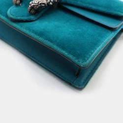 Gucci Super Mini Teal Velvet Dionysus