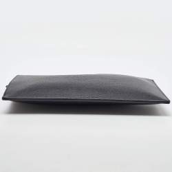 Gucci Black Leather Bee Animalier Zip Pouch