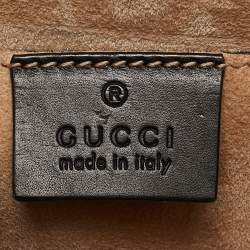 Pre Owned Gucci Black Leather Mini Animal Sylvie Top Handle Bag