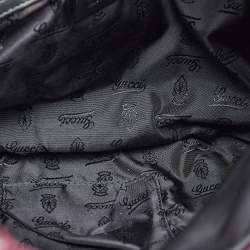 Gucci Burgundy/Black GG Crystal Canvas and Leather Hysteria Hobo