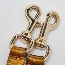 Pre Owned Gucci Gold Patent Leather Large Hysteria Hobo