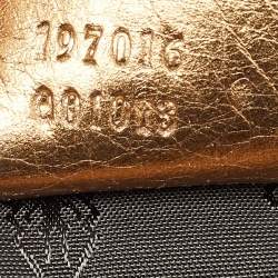 Pre Owned Gucci Gold Patent Leather Large Hysteria Hobo