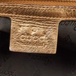 Pre Owned Gucci Gold Patent Leather Large Hysteria Hobo