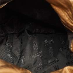 Pre Owned Gucci Gold Patent Leather Large Hysteria Hobo