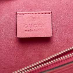 Gucci Beige/Pink GG Supreme Canvas and Suede Medium Crystals Embellished Dionysus Shoulder Bag