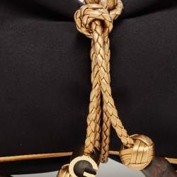 Pre Owned Gucci Black/Gold Satin Malika Tassel Clutch