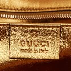 Pre Owned Gucci Black/Gold Satin Malika Tassel Clutch